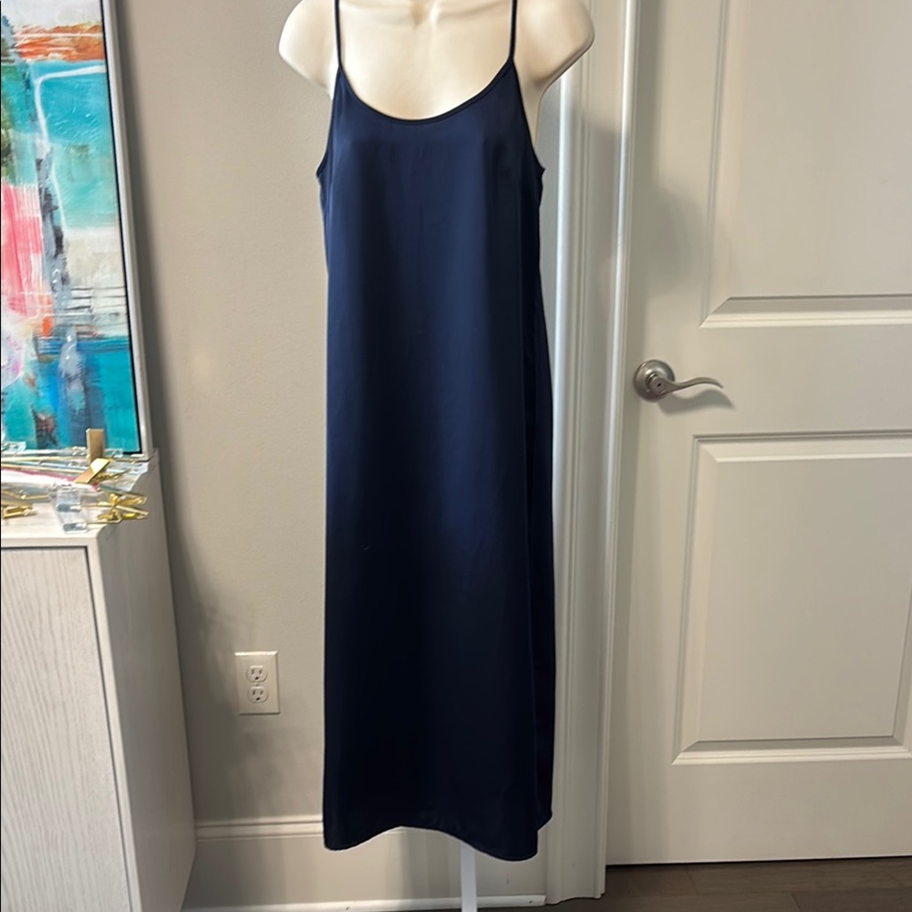 J. Crew Navy Blue Slip Midi Dress